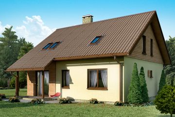  Projekt domu D03 - Eluńka (WAI1317) - projekt domu parterowego z poddaszem - Zdjęcie 2