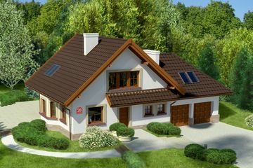  Projekt domu przy Cyprysowej 38 (KRK1372) - projekt domu parterowego z poddaszem - Zdjęcie 1