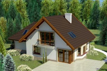  Projekt domu przy Cyprysowej 38 (KRK1372) - projekt domu parterowego z poddaszem - Zdjęcie 2