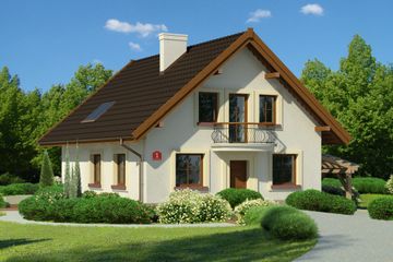  Projekt domu przy Pomarańczowej (KRK1373) - projekt domu parterowego z poddaszem - Zdjęcie 1