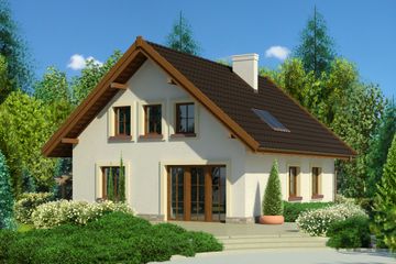  Projekt domu przy Pomarańczowej (KRK1373) - projekt domu parterowego z poddaszem - Zdjęcie 2