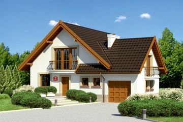  Projekt domu przy Pomarańczowej 2 (KRK1374) - projekt domu parterowego z poddaszem - Zdjęcie 2