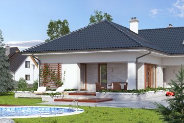  Projekt domu Aksamit 2 (BSA2017) - projekt domu parterowego z poddaszem - Zdjęcie 2