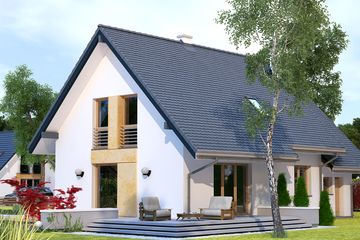  Projekt domu Azuryt (BSA1977) - projekt domu parterowego z poddaszem - Zdjęcie 2