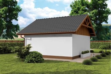  Projekt garażu G73b garaż jednostanowiskowy z pomieszczeniem gospodarczym (SLN2235) - projekt garażu parterowego - Zdjęcie 2