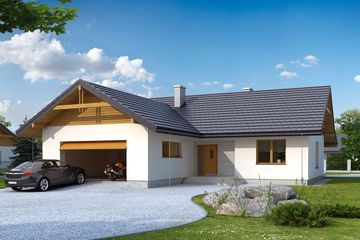  Projekt domu Abra 2 drewniana (BSE1057) - projekt domu parterowego - Zdjęcie 1