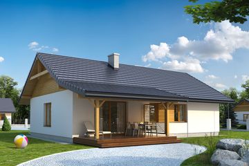  Projekt domu Abra 2 drewniana (BSE1057) - projekt domu parterowego - Zdjęcie 2