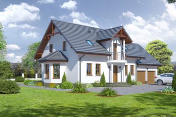  Projekt domu Mirów 6 (KRP1593) - projekt domu parterowego z poddaszem - Zdjęcie 1