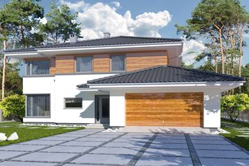  Projekt domu Boss wersja B - paliwo stałe (WRD2028) - projekt domu z pełnym piętrem - Zdjęcie 1