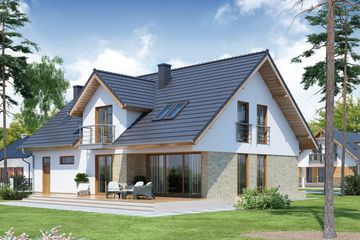 Projekt domu Nemezjusz 2 (WRW1212) - projekt domu parterowego z poddaszem - Zdjęcie 1