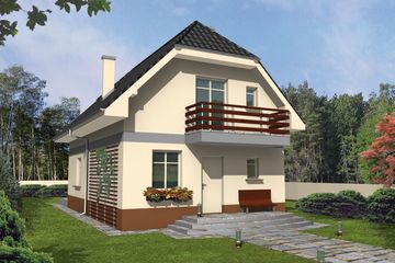  Projekt domu Piotrek (WRY1058) - projekt domu parterowego z poddaszem - Zdjęcie 1