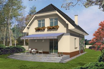  Projekt domu Piotrek (WRY1058) - projekt domu parterowego z poddaszem - Zdjęcie 2