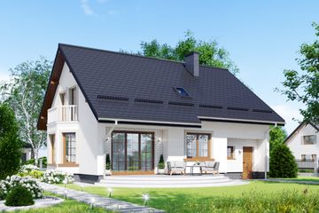  Projekt domu APS 242 (LUA1274) - projekt domu parterowego z poddaszem - Zdjęcie 2