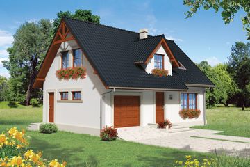  Projekt domu Magnolia G1 (WRC2448) - projekt domu parterowego z poddaszem - Zdjęcie 1
