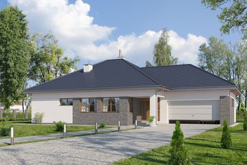  Projekt domu E-120 (WAX1022) - projekt domu parterowego - Zdjęcie 1