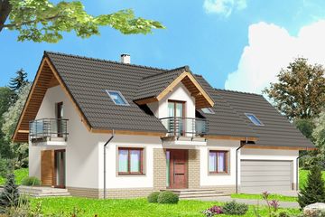  Projekt domu Albus 2 (WOE1061) - projekt domu parterowego z poddaszem - Zdjęcie 1