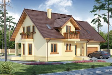  Projekt domu Alfeusz 2 PS (WRW1215) - projekt domu parterowego z poddaszem - Zdjęcie 1