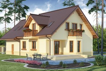  Projekt domu Alfeusz 2 PS (WRW1215) - projekt domu parterowego z poddaszem - Zdjęcie 2