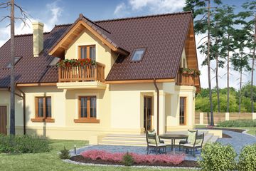  Projekt domu Alfeusz 2 PS (WRW1215) - projekt domu parterowego z poddaszem - Zdjęcie 3