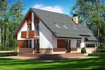  Projekt domu Puchatek N 2G (BSB1097) - projekt domu parterowego z poddaszem - Zdjęcie 2
