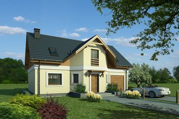  Projekt domu As 2A garaż (WRD2051) - projekt domu parterowego z poddaszem - Zdjęcie 1