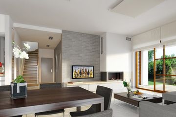  Projekt domu E-134 (WAX1035) - projekt domu parterowego z poddaszem - Zdjęcie 3