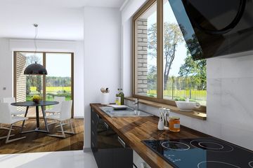  Projekt domu E-107 (WAX1009) - projekt domu parterowego z poddaszem - Zdjęcie 4