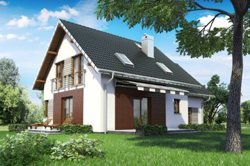  Projekt domu Malina Alfa - murowana – silikaty (KRD2566) - projekt domu parterowego z poddaszem - Zdjęcie 2