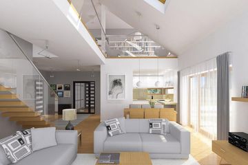 Projekt domu Wiktor - parterowy z poddaszem dom o powierzchni 187,60 m², dach dwuspadowy - ujęcie 3