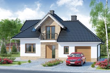  Projekt domu Meander (WRW1221) - projekt domu parterowego z poddaszem - Zdjęcie 1