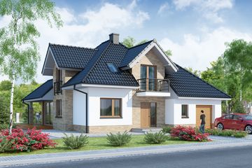  Projekt domu Meander (WRW1221) - projekt domu parterowego z poddaszem - Zdjęcie 2