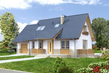  Projekt domu Narwik II LMP279a (WRB1521) - projekt domu parterowego z poddaszem - Zdjęcie 1