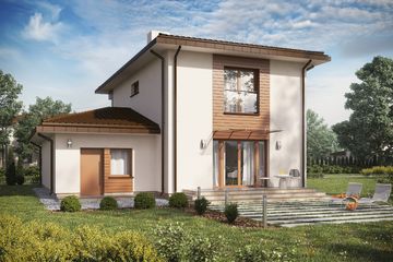  Projekt domu D62 (WAI1326) - projekt domu z pełnym piętrem - Zdjęcie 2