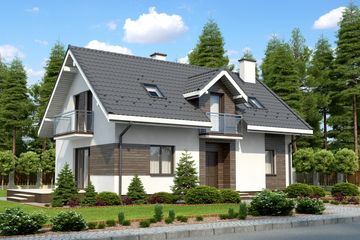  Projekt domu Bianco Termo (KRH1349) - projekt domu parterowego z poddaszem - Zdjęcie 1