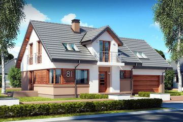  Projekt domu Koralgol II N 2G (BSB1095) - projekt domu parterowego z poddaszem - Zdjęcie 1