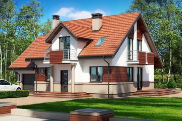  Projekt domu Puchatek N (BSB1096) - projekt domu parterowego z poddaszem - Zdjęcie 1