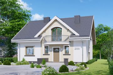  Projekt domu APS 256 (LUA1284) - projekt domu parterowego z poddaszem - Zdjęcie 1