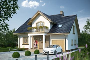  Projekt domu APS 261 (LUA1285) - projekt domu parterowego z poddaszem - Zdjęcie 1