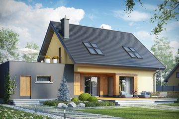  Projekt domu Marcin II G2 (WRC2464) - projekt domu parterowego z poddaszem - Zdjęcie 1