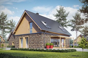 Projekt domu EX 16 II G1 - parterowy z poddaszem dom o powierzchni 148,01 m², dach dwuspadowy - ujęcie 2