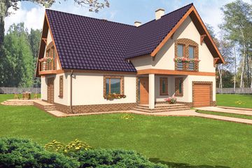  Projekt domu Margo 2 rodziny (Energo) (WRY1063) - projekt domu parterowego z poddaszem - Zdjęcie 1