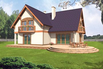  Projekt domu Margo 2 rodziny (Energo) (WRY1063) - projekt domu parterowego z poddaszem - Zdjęcie 2