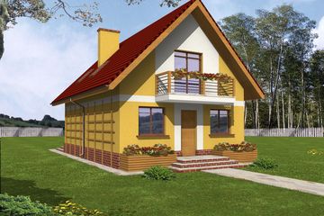  Projekt domu Promyczek (Energo) (WRY1065) - projekt domu parterowego z poddaszem - Zdjęcie 1