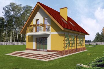  Projekt domu Promyczek (Energo) (WRY1065) - projekt domu parterowego z poddaszem - Zdjęcie 2