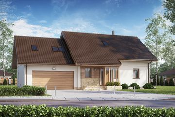  Projekt domu D186 - wersja drewniana (WAI1330) - projekt domu parterowego z poddaszem - Zdjęcie 1