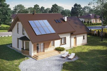  Projekt domu D186 - wersja drewniana (WAI1330) - projekt domu parterowego z poddaszem - Zdjęcie 4