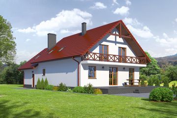  Projekt domu Osiek 51 (KRP1599) - projekt domu parterowego z poddaszem - Zdjęcie 2