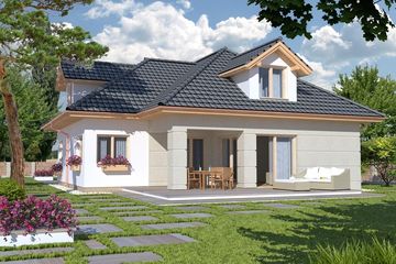  Projekt domu Leszczyna wersja A (WRD2064) - projekt domu parterowego z poddaszem - Zdjęcie 2