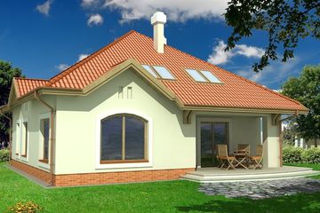  Projekt domu Róża 2A garaż (WRD2066) - projekt domu parterowego z poddaszem - Zdjęcie 2