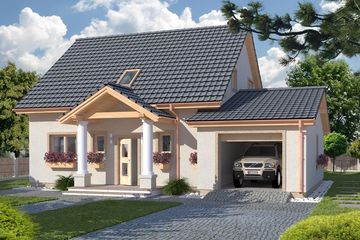  Projekt domu Hiacynt C (WRD2068) - projekt domu parterowego z poddaszem - Zdjęcie 1